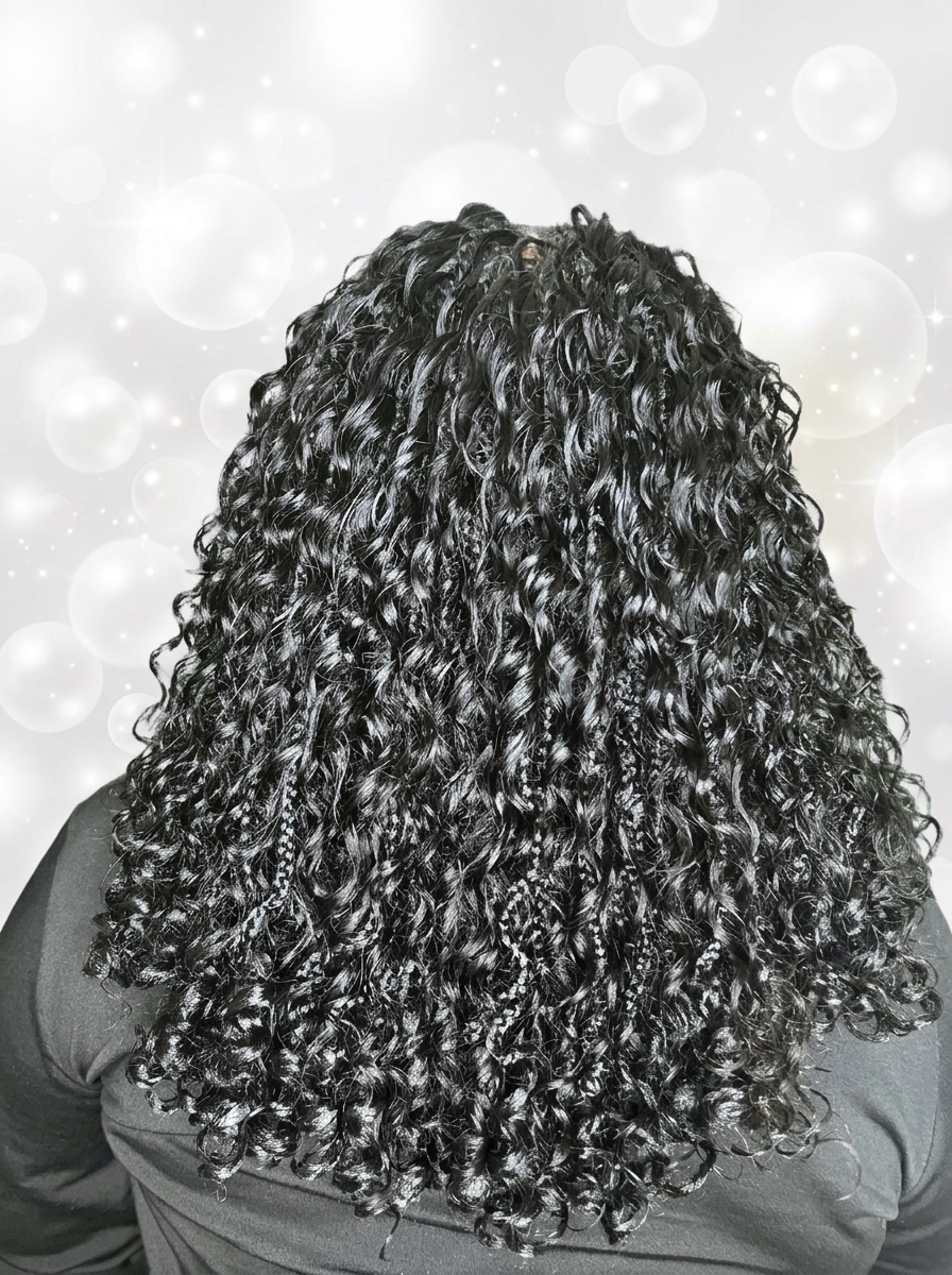 Island twists with loose curls